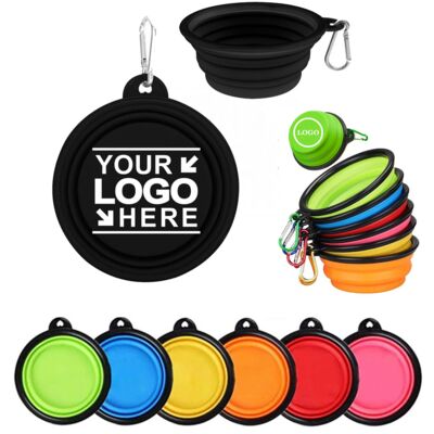Collapsible Silicone Pet Bowl With Carabiner Thumbnail
